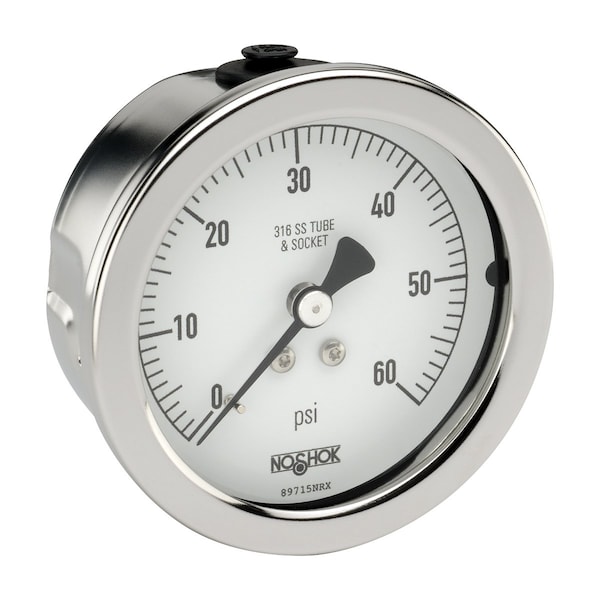 Noshok Pressure Gauge, 6" 304SS Case, 316SS Internals, 5000 psi/bar, 1/